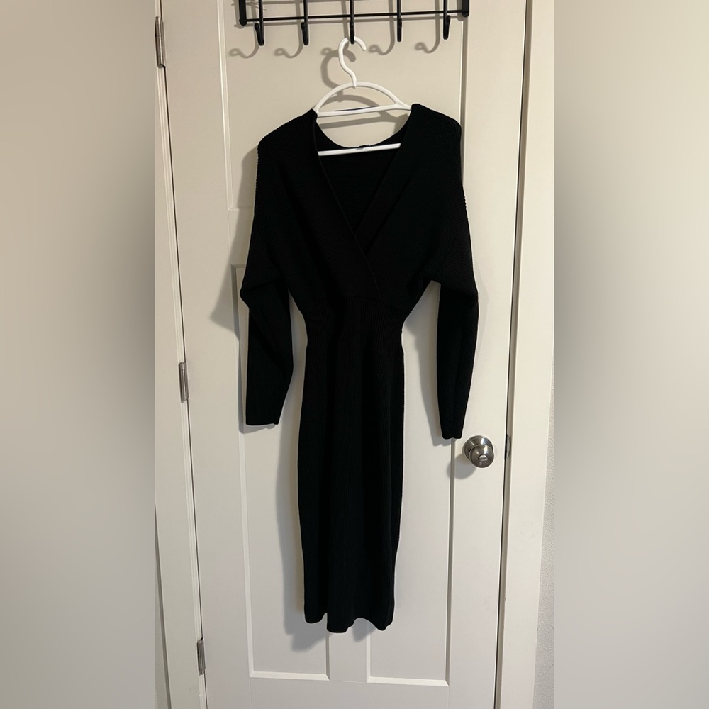 Express Black Bodycon Dolman Sleeve Dress